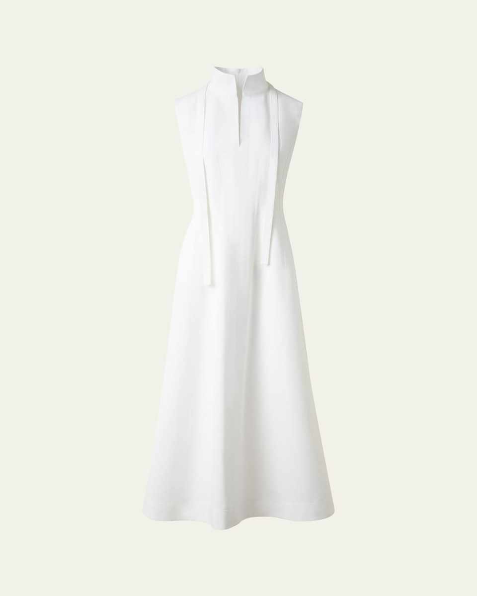 Fit-and-Flare Cotton Midi Dress